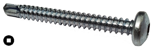 Round Head Self-Drilling Screw Zinc #8 * 1-1/2" [Square Drive]