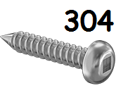 Pan Head Metal Screw Full Thread Stainless Steel #10 * 3/4" [Square Drive]