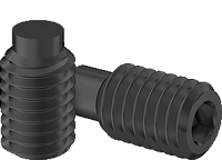 Set Screw Fine & Full Thread Black Steel 1/4-28 * 7/16" Grade 8 [Dog Point] [Allen Drive]