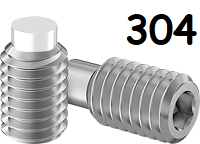 Set Screw Full Thread 304 Stainless Steel 1/4-20 * 5/8" [Nylon Point] [Allen Drive]