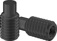 Set Screw Fine & Full Thread Black Steel 10-32 * 1-1/2" Grade 8 [Full Dog Point] [Allen Drive]