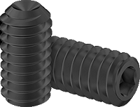Set Screw Fine & Full Thread Black Steel 5-44 * 3/8" Grade 8 [Cup Point] [Allen Drive]