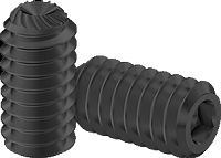 Set Screw Fine & Full Thread Black Steel 6-40 * 1/8" Grade 8 [Knurled Point] [Allen Drive]