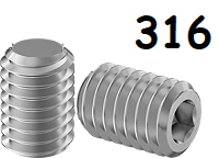 Set Screw Full Thread Stainless Steel 3/4-10 * 9/16" [Cup Point] [Allen Drive]