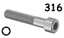 Socket Head Cap Screw Stainless Steel 1-8 * 8" [Cup Point] [Allen Drive]