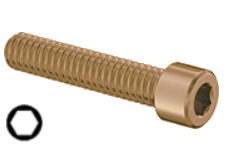 Socket Head Cap Screw Full Thread Silicone Bronze 5/16-18 * 1/2" [Cup Point] [Allen Drive]