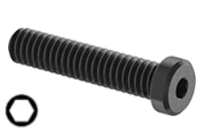 Low Head Socket Head Cap Screw Full Thread Black Steel 1/4-20 * 1-3/4" Grade 8 [Cup Point] [Allen Drive]